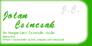 jolan csincsak business card