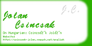 jolan csincsak business card